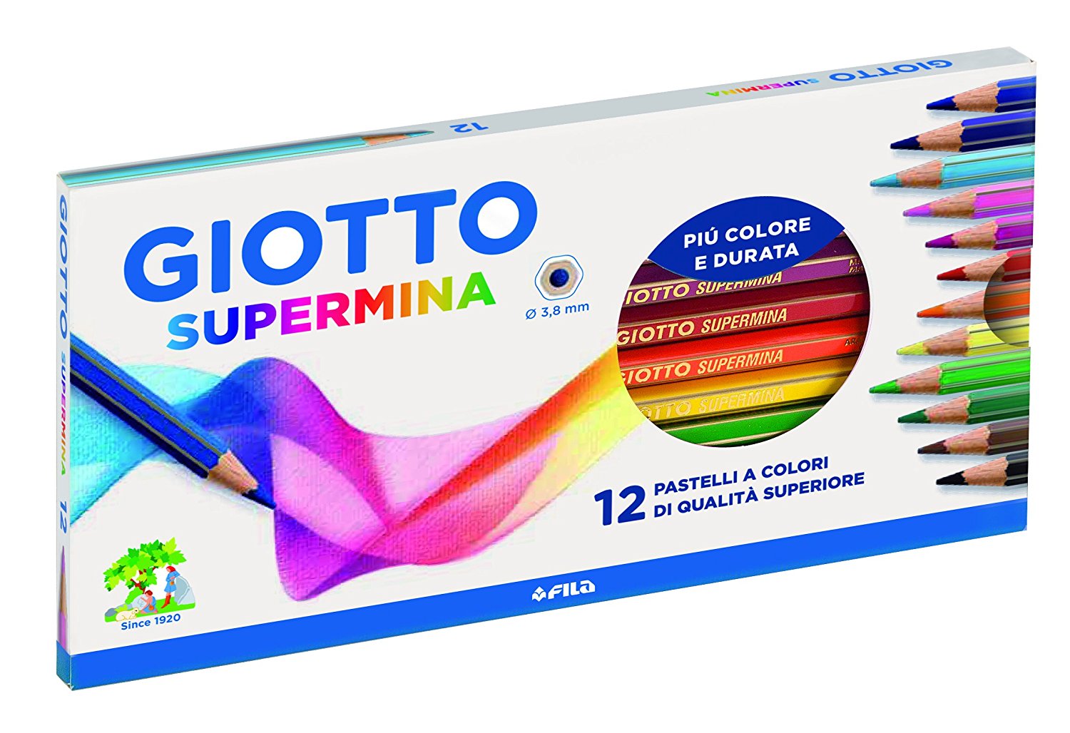 Astuccio 12 Pastelli Colorati Giotto Supermina