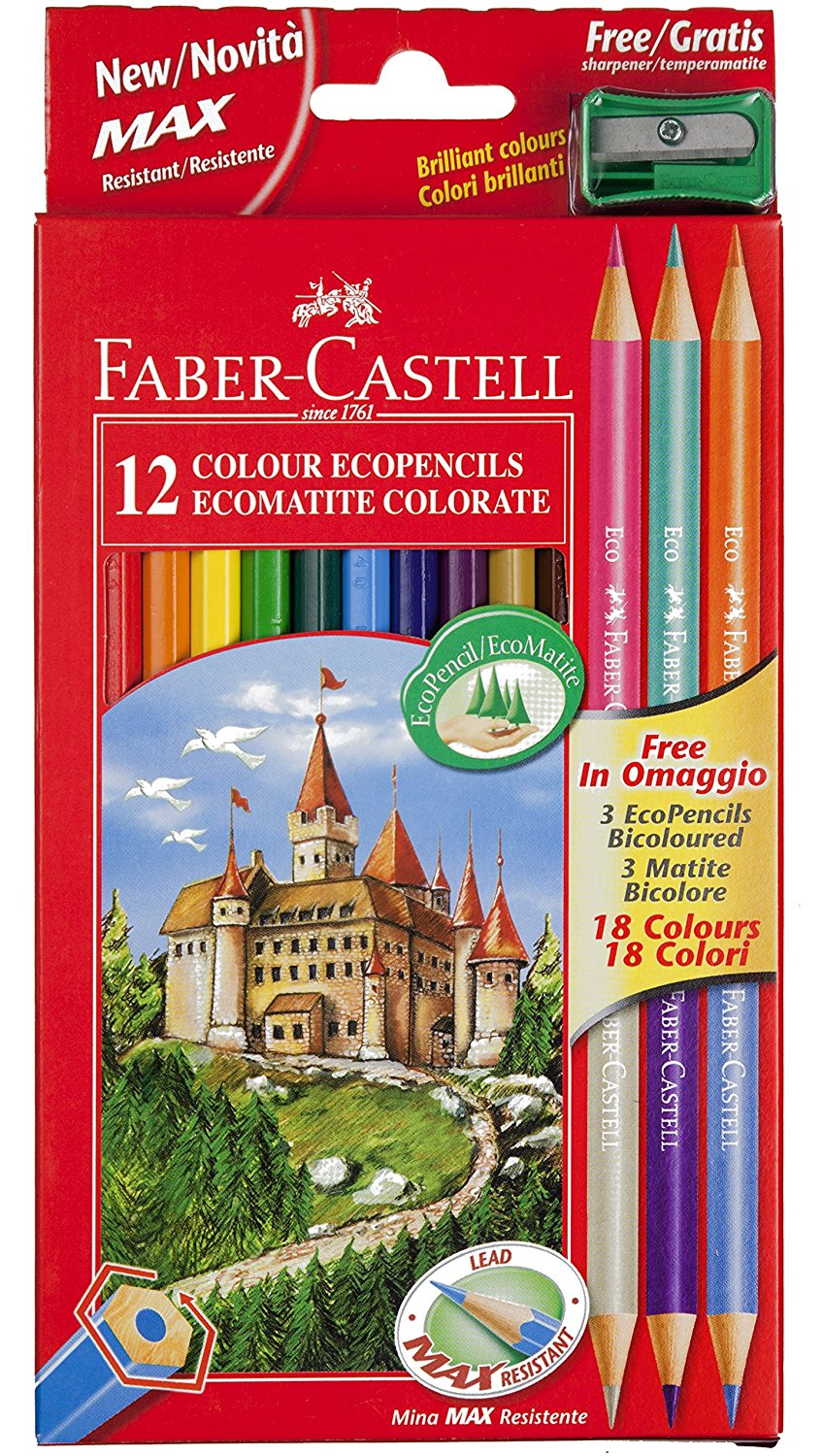 Faber-Castell 110312 Matita Colorata, 18 Pezzi 