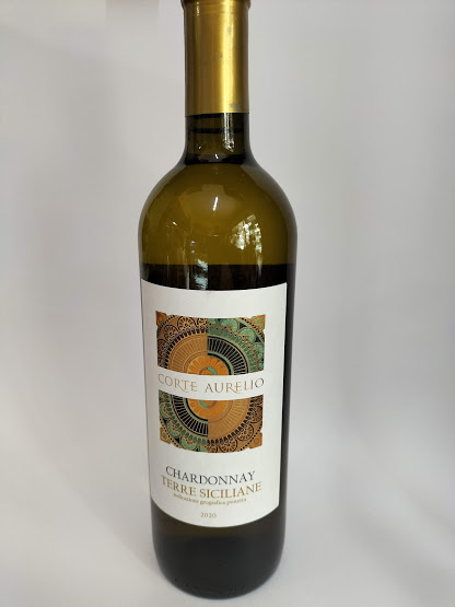 clicca su immagine per consultare dettagli, vedere altre foto e ordinare Vino Bianco CHARDONNAY Terre Siciliane IGP Corte Aurelio 75c