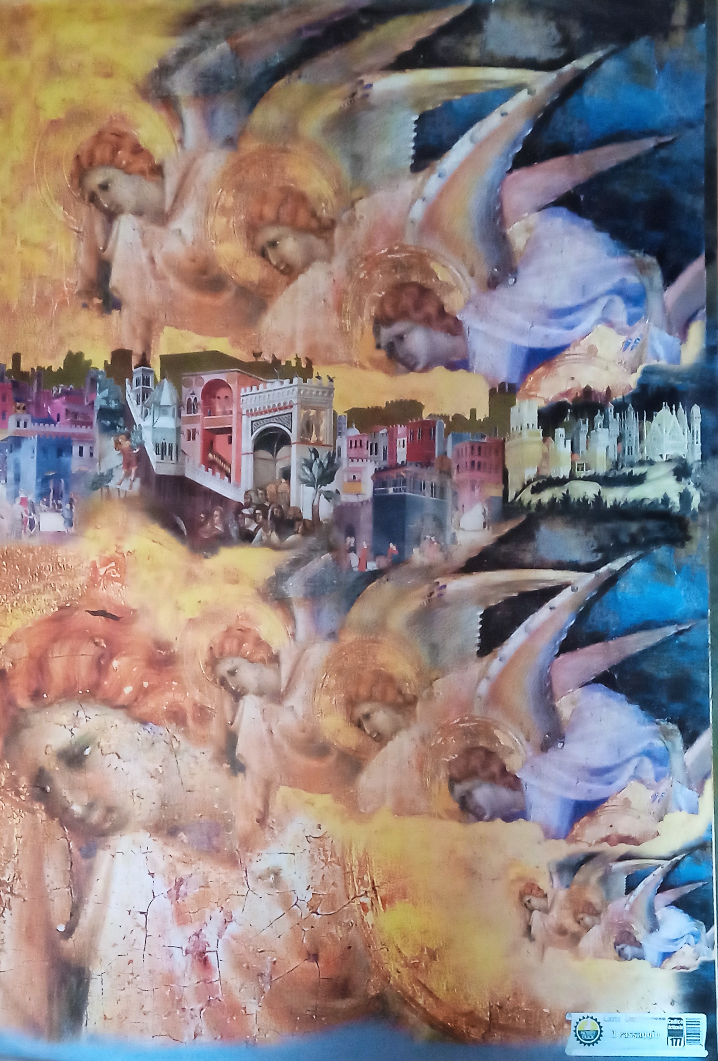 Carta per decoupage fig.177 cm.50x70 Paesaggio Natalizio