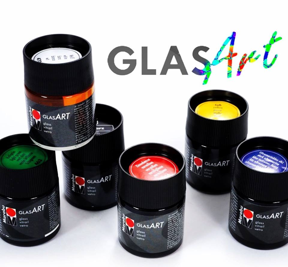 Colori trasparenti per vetro Marabu a base solvente organico