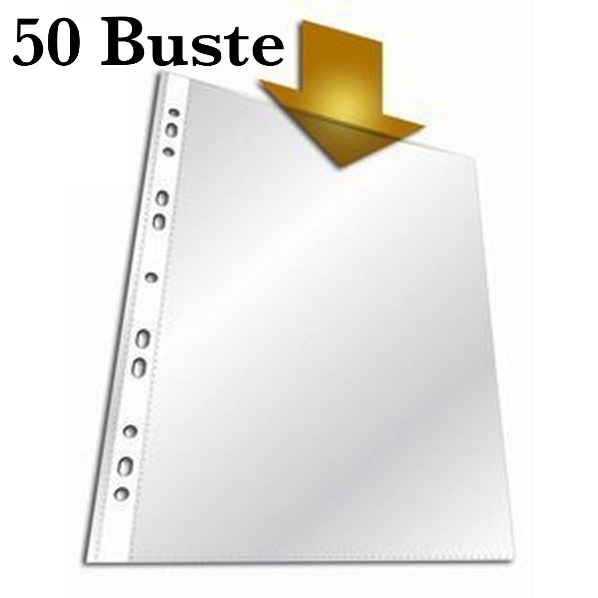 50 Buste Schede A4 In Plastica Trasparente LISCE alta resist