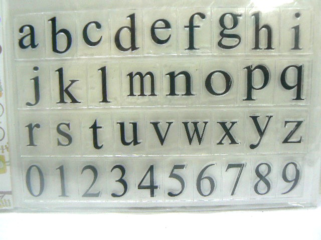 Timbro Trasparente set 36 soggetti: Alfabeto e Numeri 