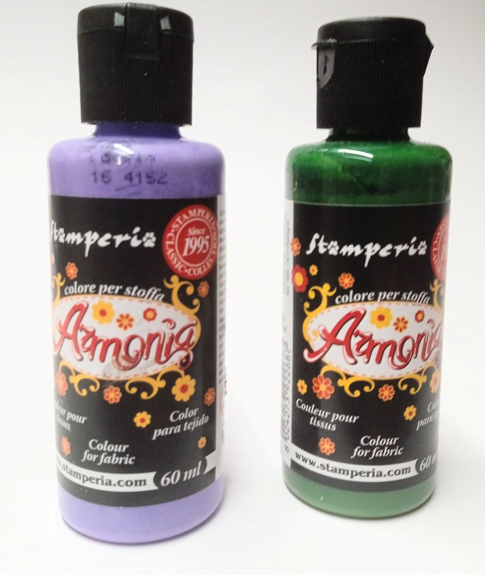 Stamperia 1 Colore per stoffa Stamperia Armonia 60ml Col: Verde o Lill 8024273922625