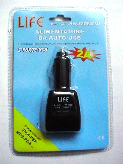 life spa ALIMENTATORE DA AUTO 2 USB 4645643543