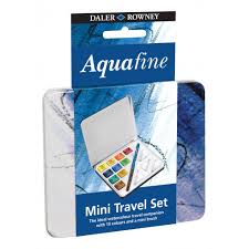 Daler-Rowney Set 10 godet (1/2) acquerello Aquafine LATTINA con pennello 5011386094205