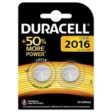 DURACELL BATTERIA A BOTTONE CR2016 Blister da 2PZ. 3W .