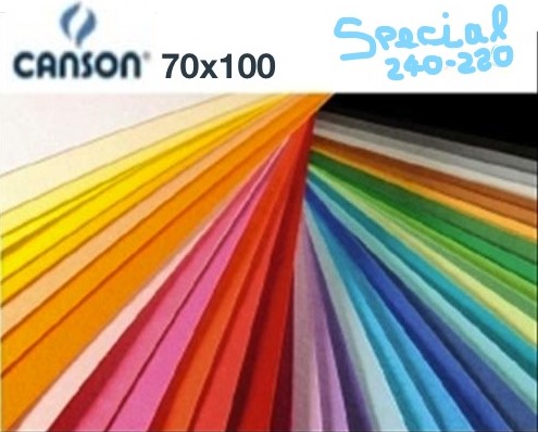 CARTONCINO COLORATO SPESSO 240gmq MIS. 100x70 Liscio/RUVIDO 