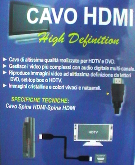 ordina CAVETTO SPINA HDMI mt3 CAVO HDMI PROLUNGA 3 METRI