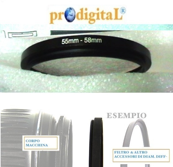 prOdigitaL Anello Riduttore Estensore da 55 a 58mm 8021446308002