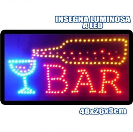 INSEGNA LUMINOSA CON SCRITTA  BAR 