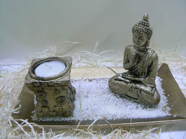 porta candela con buddha 