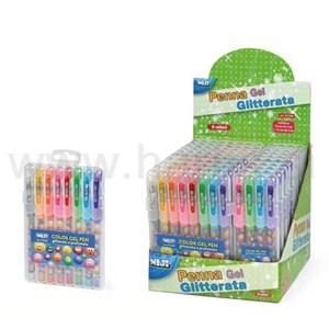 set 8 penne gel glitterate e profumate SMILE