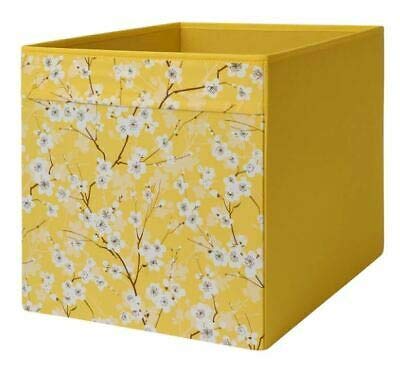 clicca su immagine per consultare dettagli, vedere altre foto e ordinare Contenitore, Giallo con Un Lato Decorato Fiori, 33x38x33 cm