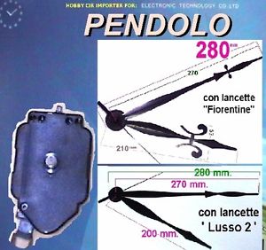 PENDOLO CON lancette 28 CM. stile Fiorentino 
