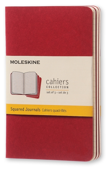 Set 3 Quaderni Cahier Journal a quadretti - Pocket - Coperti.