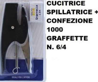 CUCITRICE SPILLATRICE + CONFEZIONE 1000 GRAFFETTE N. 6/4.