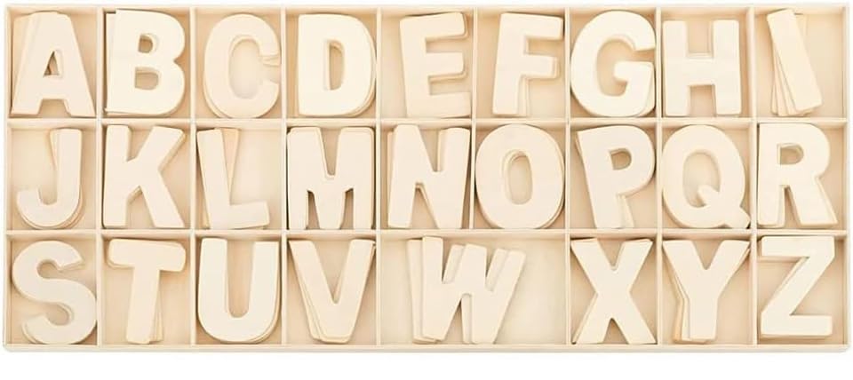 Lettere in Legno (5 per lettera) cm2x1,5