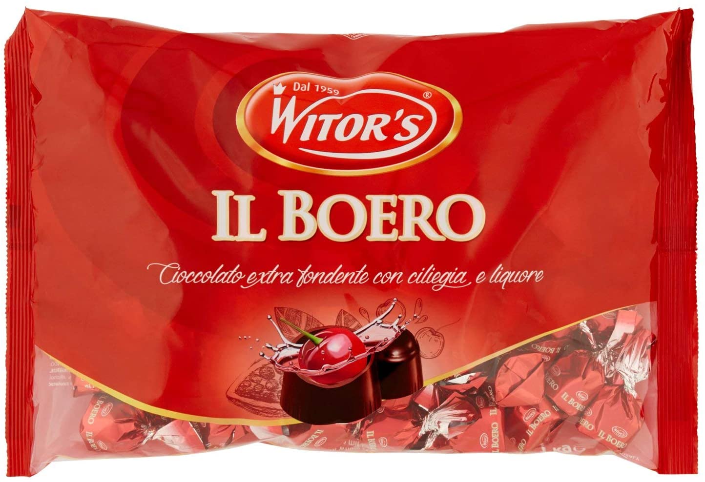 BOERO cioccolatto extra fondente con ciliegia e liquore 1kg