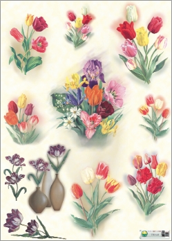 Carta per decoupage fig.154 cm.50x70 - Soggetto Tulipani