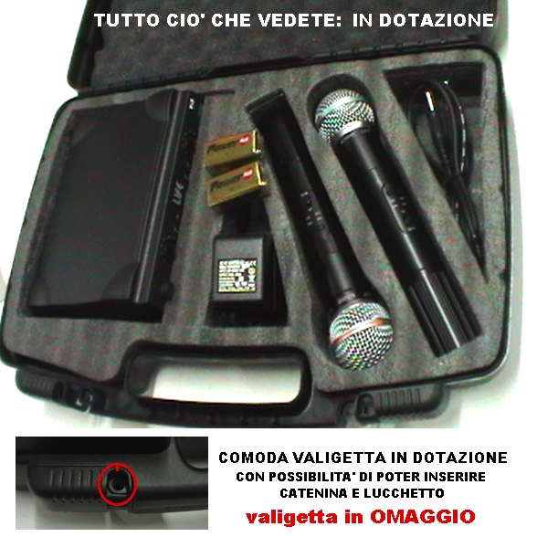 clicca qui per rientrare su 2 MICROFONI PROFESSIONALI WIRELESS 