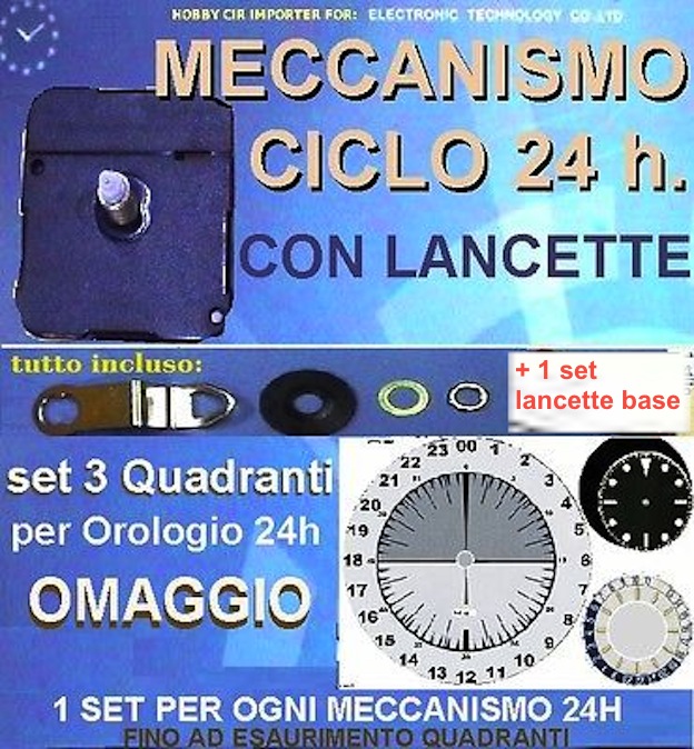 clicca su immagine per consultare dettagli, vedere altre foto e ordinare L3: MECCANISMO OROLOGIO 24h lancette Med