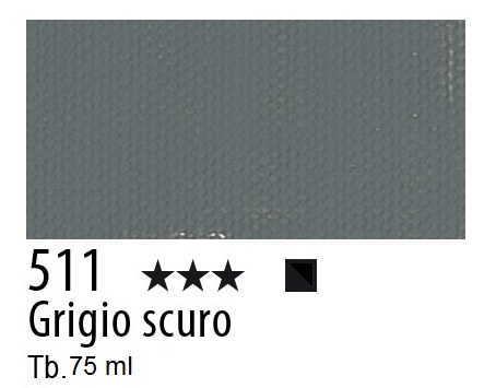 Maimeri colore Acrilico extra fine Grigio Scuro 511 - 75ml