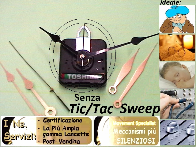 10 MECCANISMO OROLOGIO Sweep C22 complete di 10 kit lancette