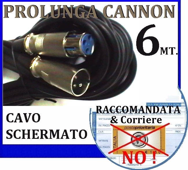 CAVO Prolunga CANNON XLR 6,4 introvabili24 