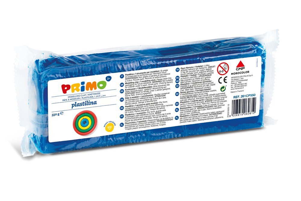 PRIMO-CMP Primo Plastilina 550 Gr completa di stecca: Colori Vivaci 8006919062612