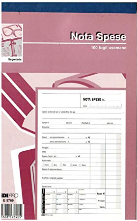 MODULISTICA EDIPRO NOTE SPESE 100 FOGLI USOMANO