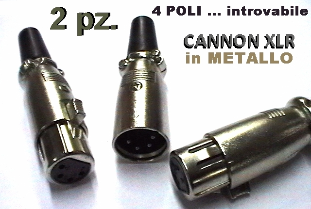 2 CONNETTORE CANNON XLR 4 PL introvabili24 