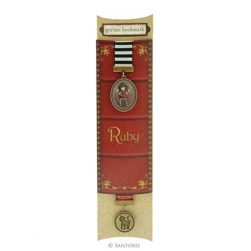 Segnalibro Santoro Ruby reggi libro con pendente in ottone