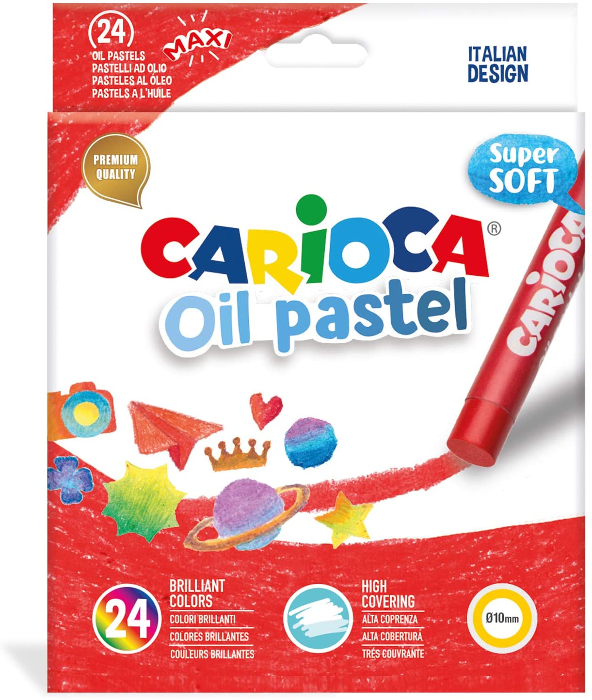 Carioca Oil Pastel 24 Pastelli a Olio Maxi, Colori Assortiti introvabili24 