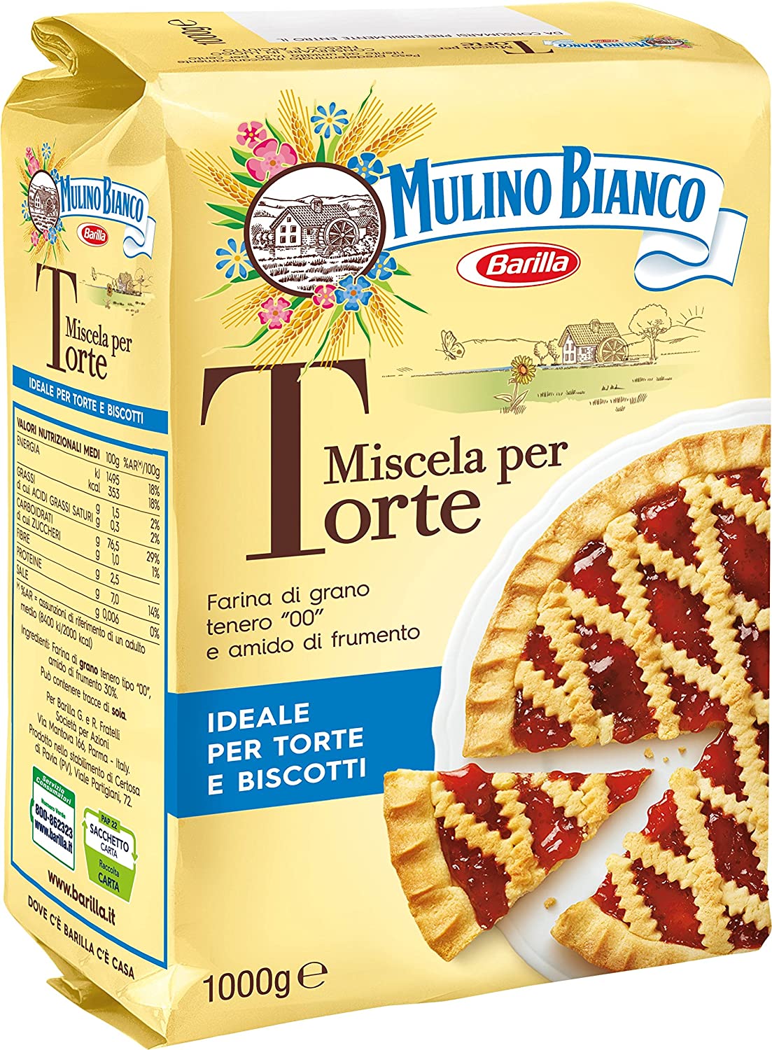 Mulino Bianco Farina 00 Miscela per Torte e Biscotti, 1 kg 