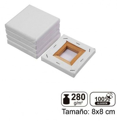 clicca su immagine per consultare dettagli, vedere altre foto e ordinare Mini Tela 8x8cm per dipingere - 100% cotone Tela di alta qua