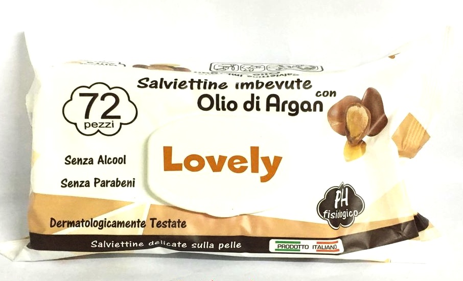 72 SALVIETTINE LOVELY OLIO DI ARGAN Made in Italy