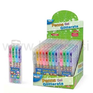 set 4 penne gel glitterate e profumate SMILE