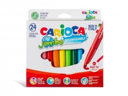 Carioca Pennarelli Jumbo 24 pz  - SUPERANCELLABILI lavabili