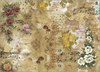 Carta x decoupage fig.157cm.50x70 - Motivi Note Musicali