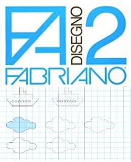 ALBUM DISEGNO F2 24X33 A QUADRETTI 5MM. 10 FG Punti Metallic.