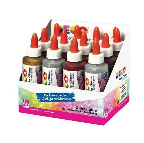 ordina 1 flacone BRILLANTINI GLITTER CON COLLA 120ML vari colori 