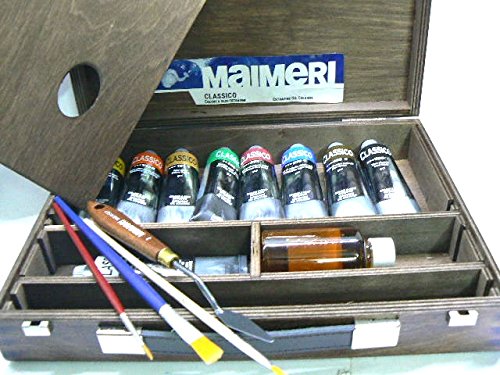 Maimeri Maimeri Valigetta Lusso con 9 Colori Olio TUBI GRANDI 60 ml 