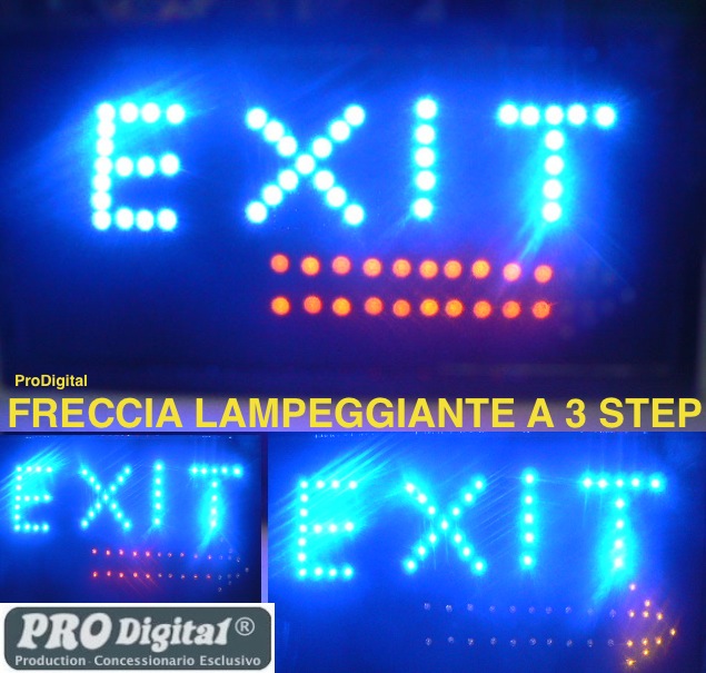 INSEGNA LUMINOSA CON SCRITTA: EXIT