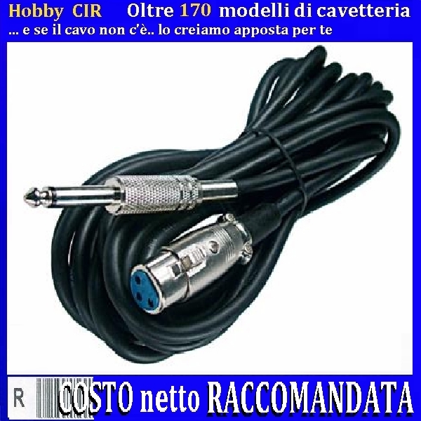 CAVO Prolunga CANNON E JACK 6,3 METAL CON CAVO DA 6MT.  introvabili24 