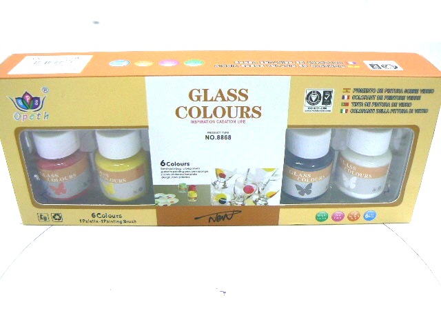 set 6 COLORI VETRO GLASS DA 25 ML. 6988225296214