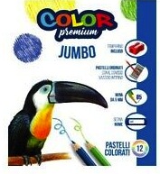 Color Premium COLORI PASTELLI A MATITA DA 12 JUMBO COLOR PREMIUM + TEMPERI 806891425737
