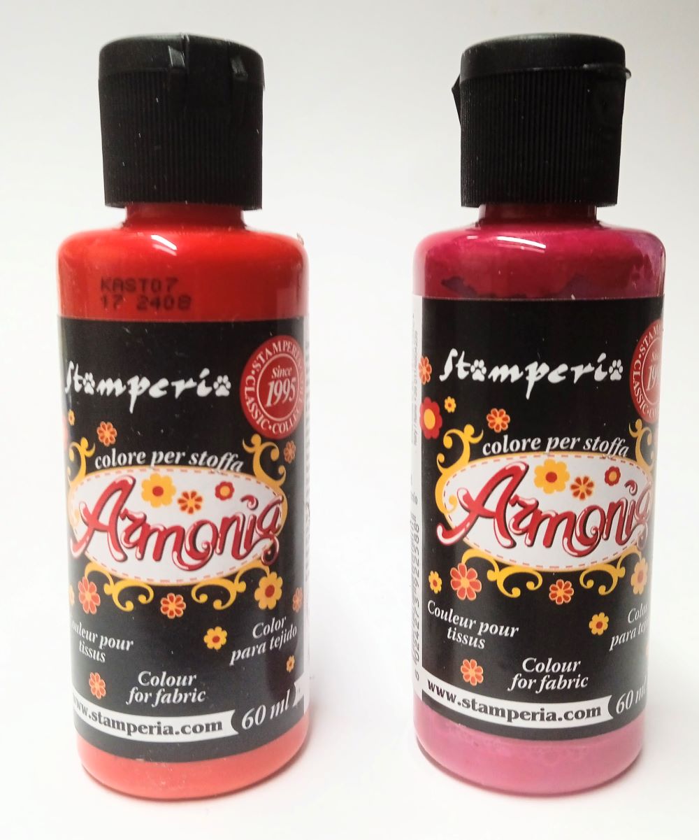 1 Colore per stoffa Stamperia Armonia 60ml. - Tinte ROSSE.