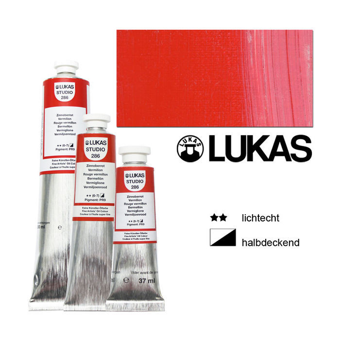 OLIO PROFESSIONALE LUKAS STUDIO 37ML - GR. 1 VERMIGLIO LACCA.