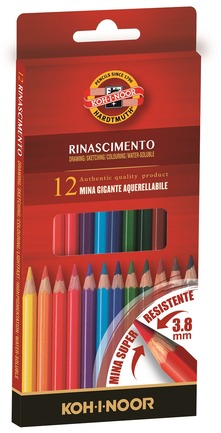 Mondeluz Koh-I-Noor PASTELLI ACQUARELLABILI X 12 K-I-N Matita per artisti 8032173017846